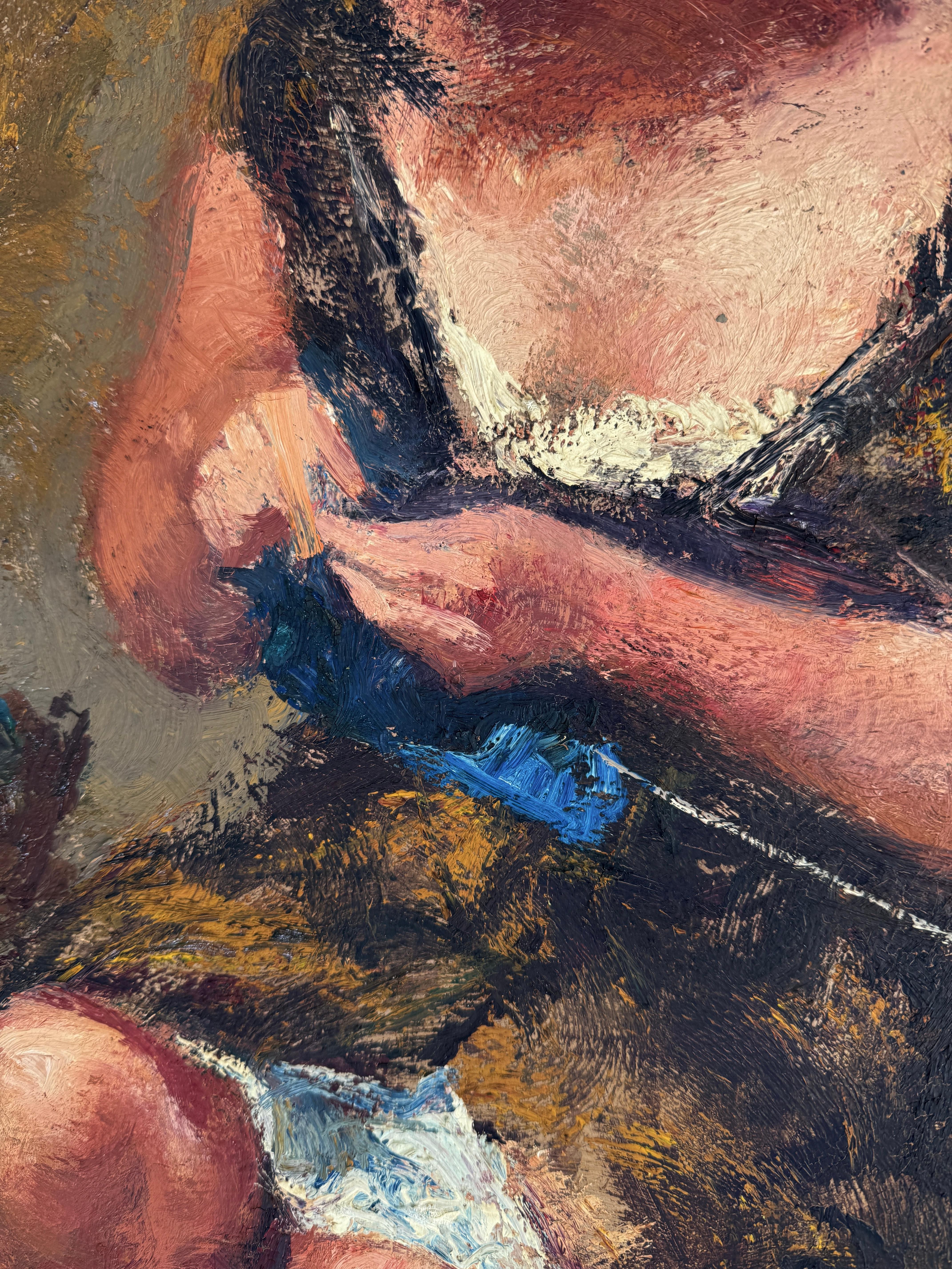 Mother and Daughter oil on canvas painting en venta 1