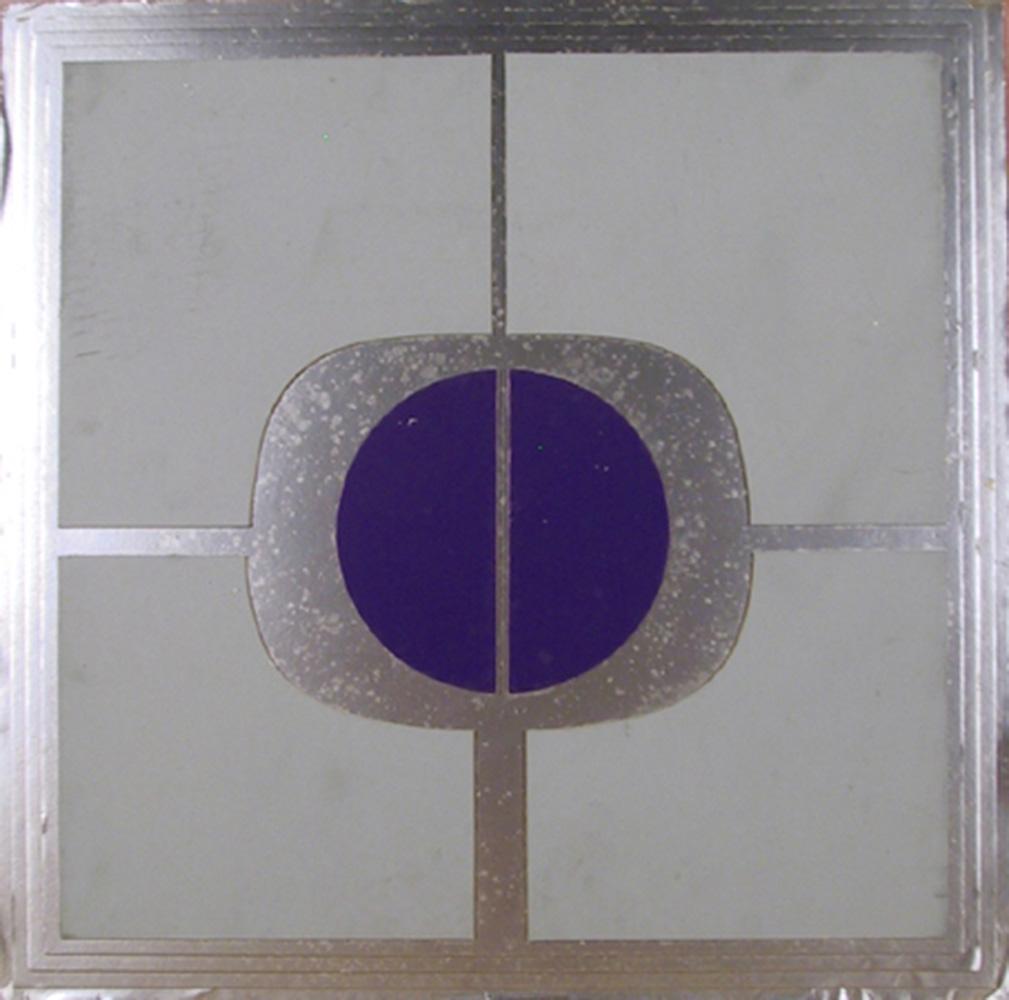 Untitled - Blue Circle, Abstract Geometric Collage Multiple by Amadeo Gabino