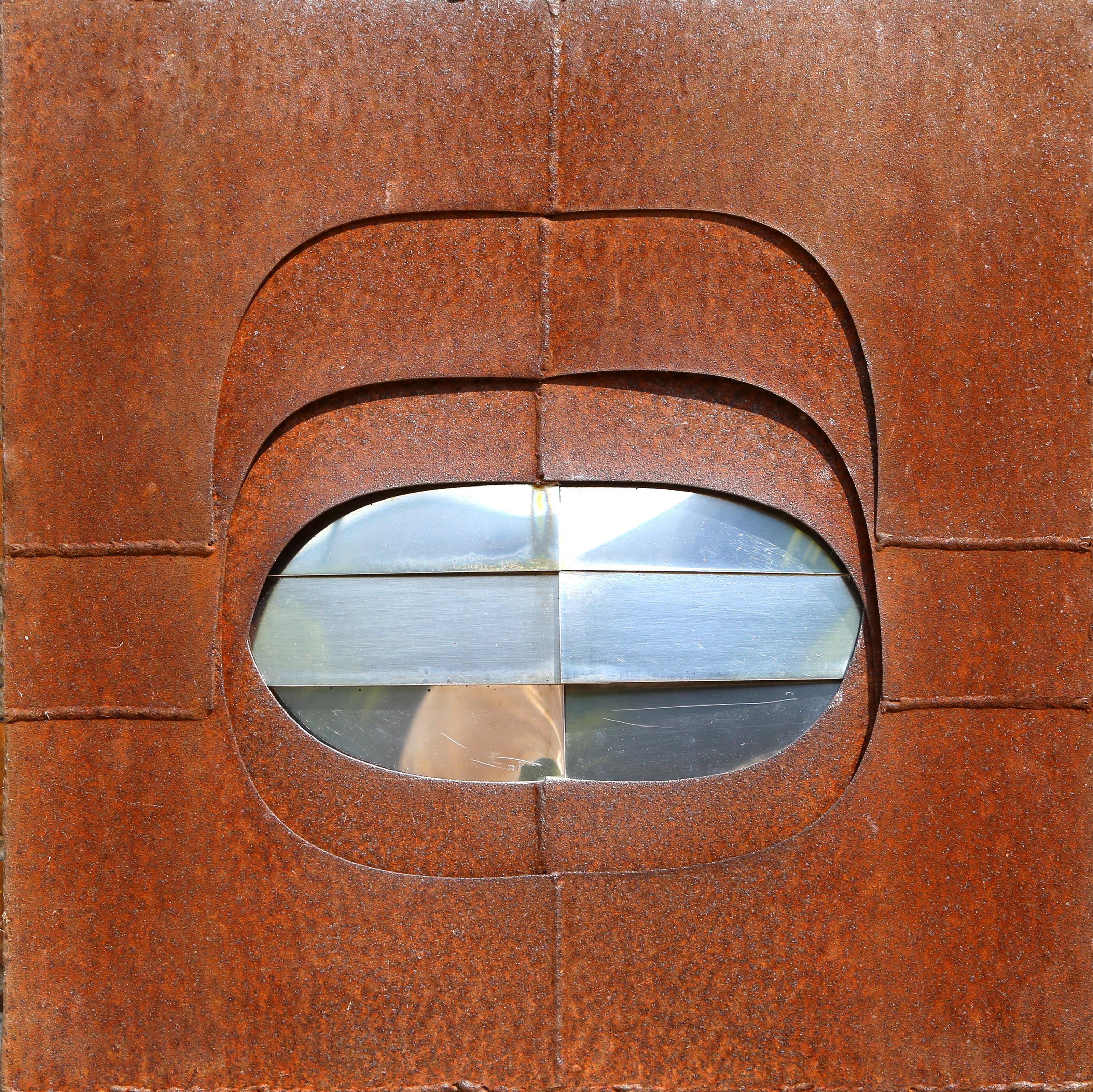 Armadura Terrestre II, Aluminum and Oxidized Steel Sculpture by Amadeo Gabino