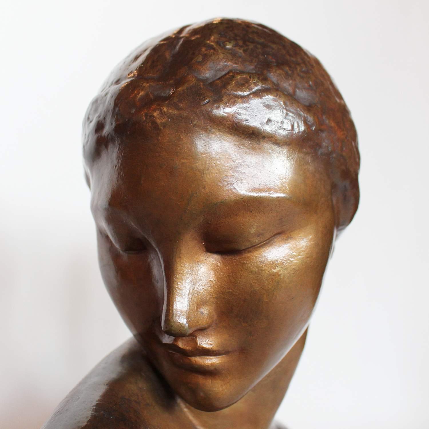 Amadeo Gennarelli Art Deco Bronze Bust In Good Condition In Forest Row, East Sussex