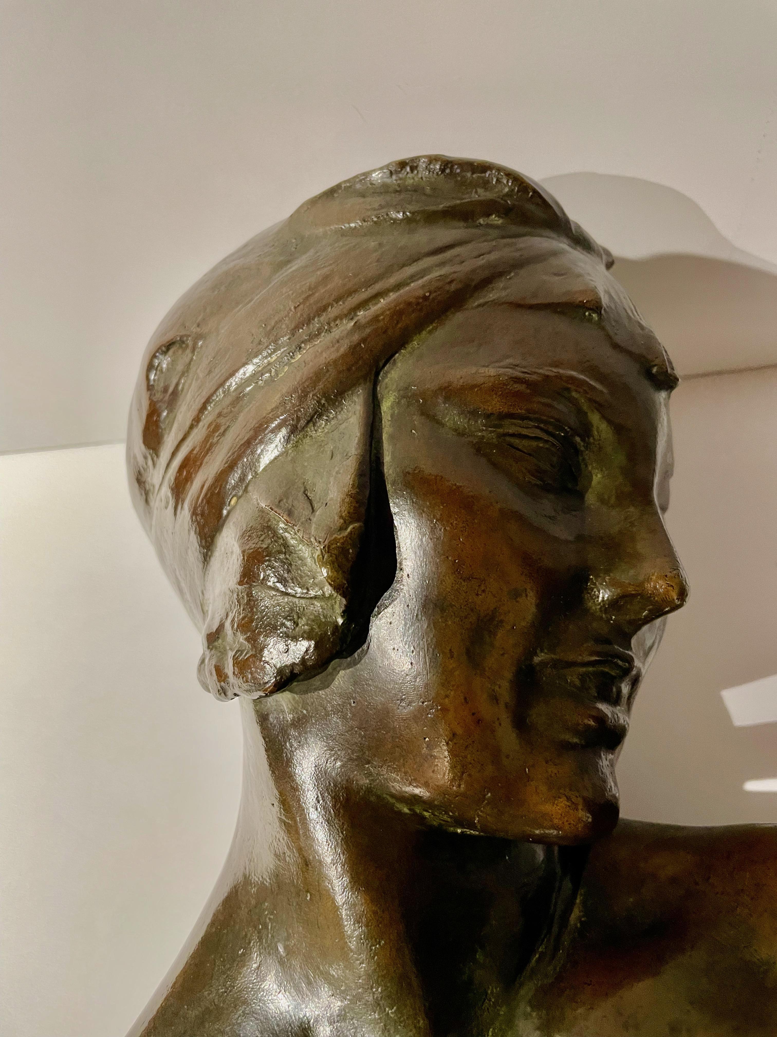 Buste en bronze AMEDEO Gennarelli Femme Art Déco en vente 7
