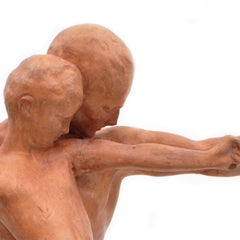 THE EDUCATION OF ACHILLES - Amedeo Gennarelli Italian Clay Sculpture