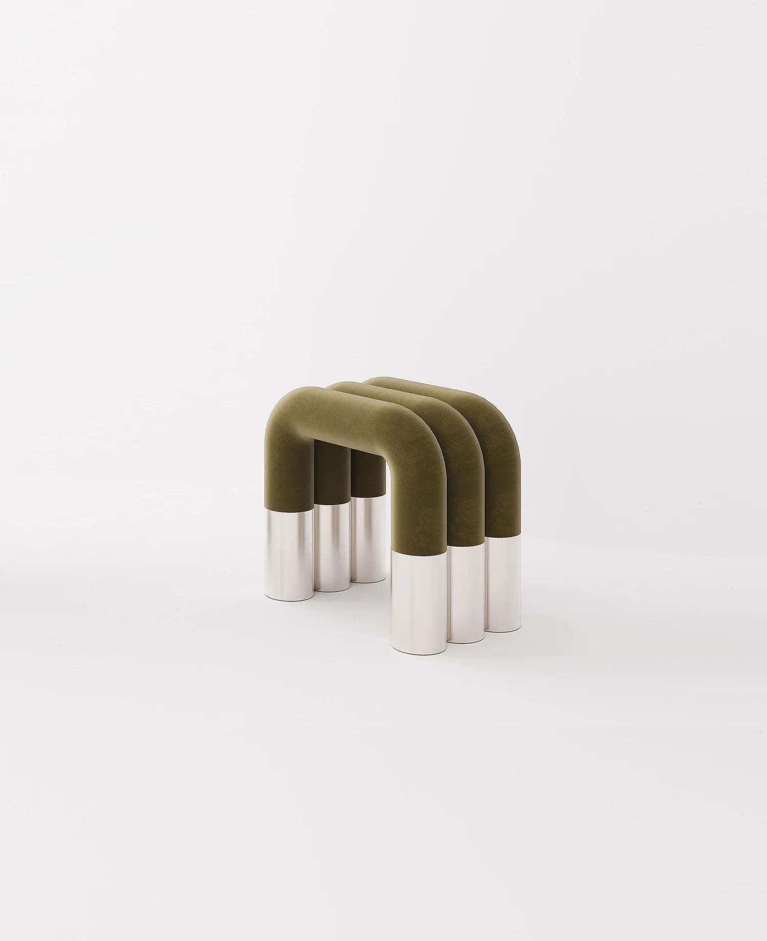 Designed By Joana Teixeira

The Amadeo Stool by Joana Teixeira, a piece that embodies the spirit of the avant-garde traveler. This distinctive stool is a journey in design, featuring three elegantly curved cylindrical tubes that form its unique