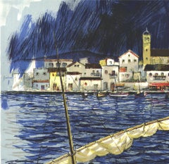 Amadeu Casals-Sailboat in the Port of Cadaques, Spain