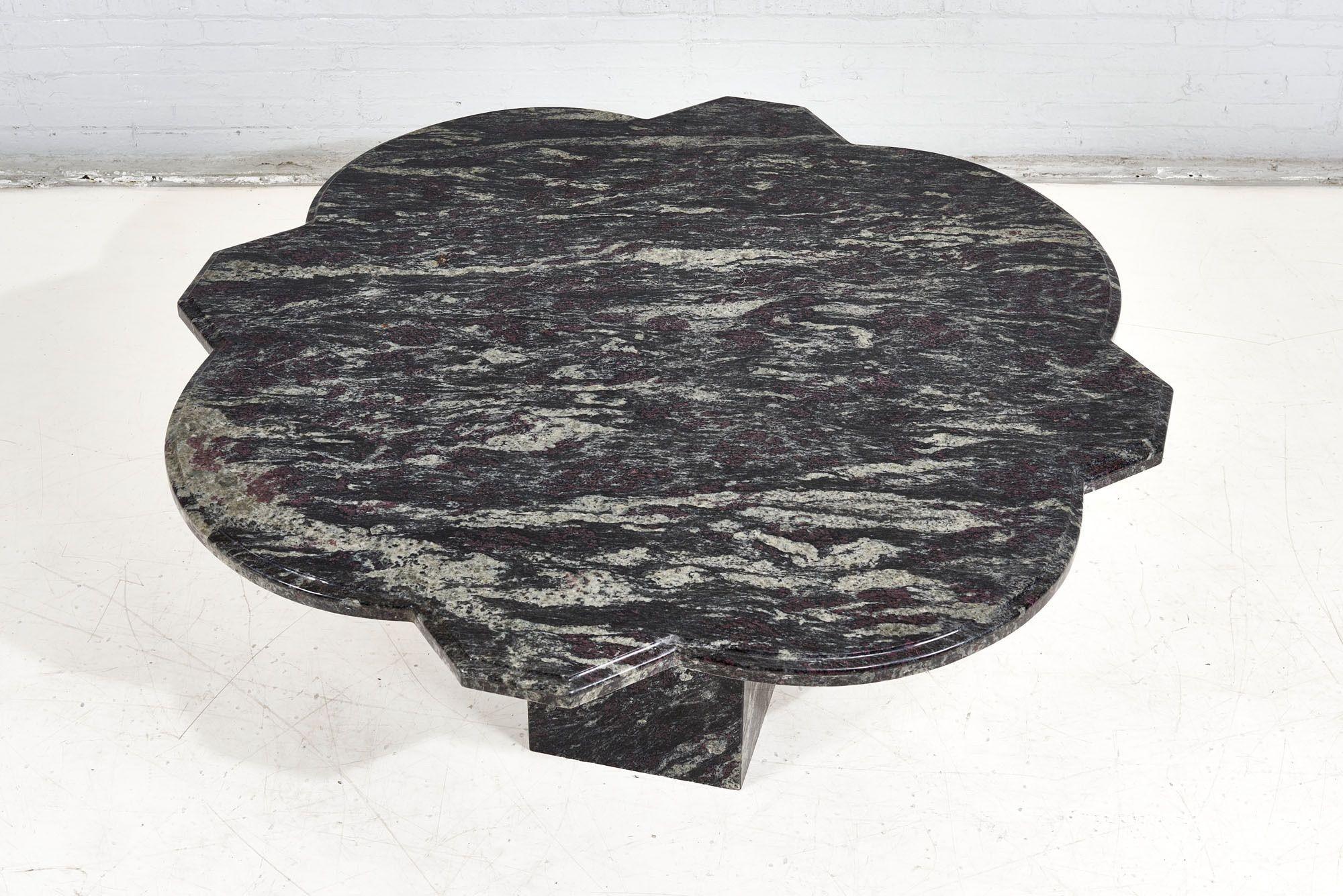 Mid-Century Modern Amadeus Granite Dining Table with Quatrefoil Shape Top, Brazil For Sale