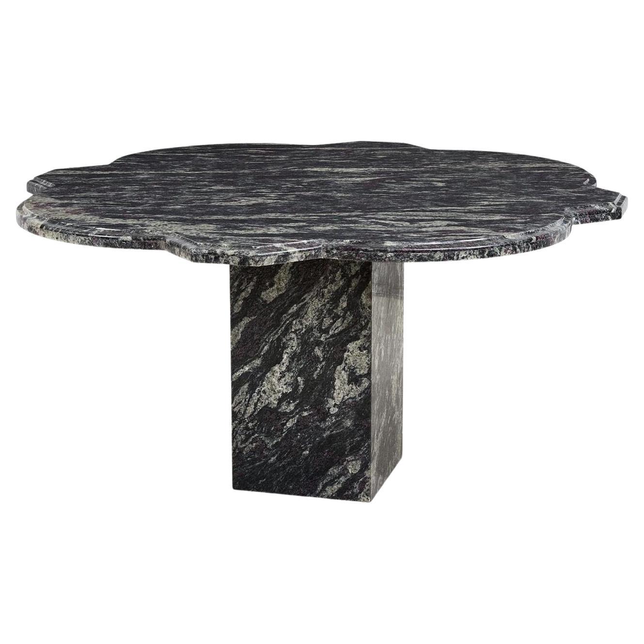 Amadeus Granite Dining Table with Quatrefoil Shape Top, Brazil For Sale