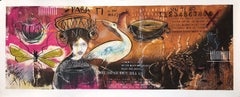 "Sotto la pelle V" artista messicano grande tecnica mista xilografia incisione serigrafia