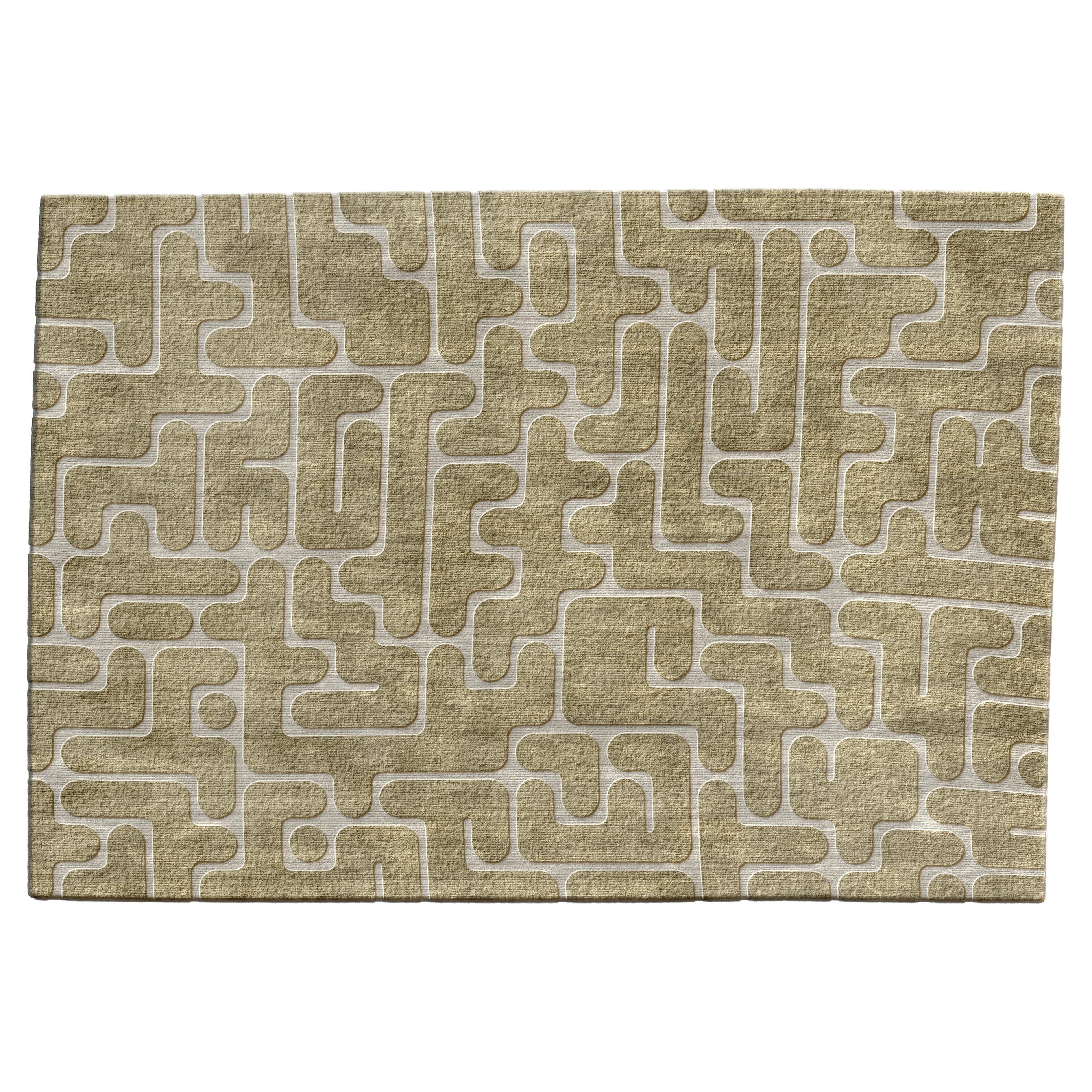 Amador Rug 04 - Limited Edition of 11 / Heirloom Hand Knotted Wool & Silk Yarn For Sale