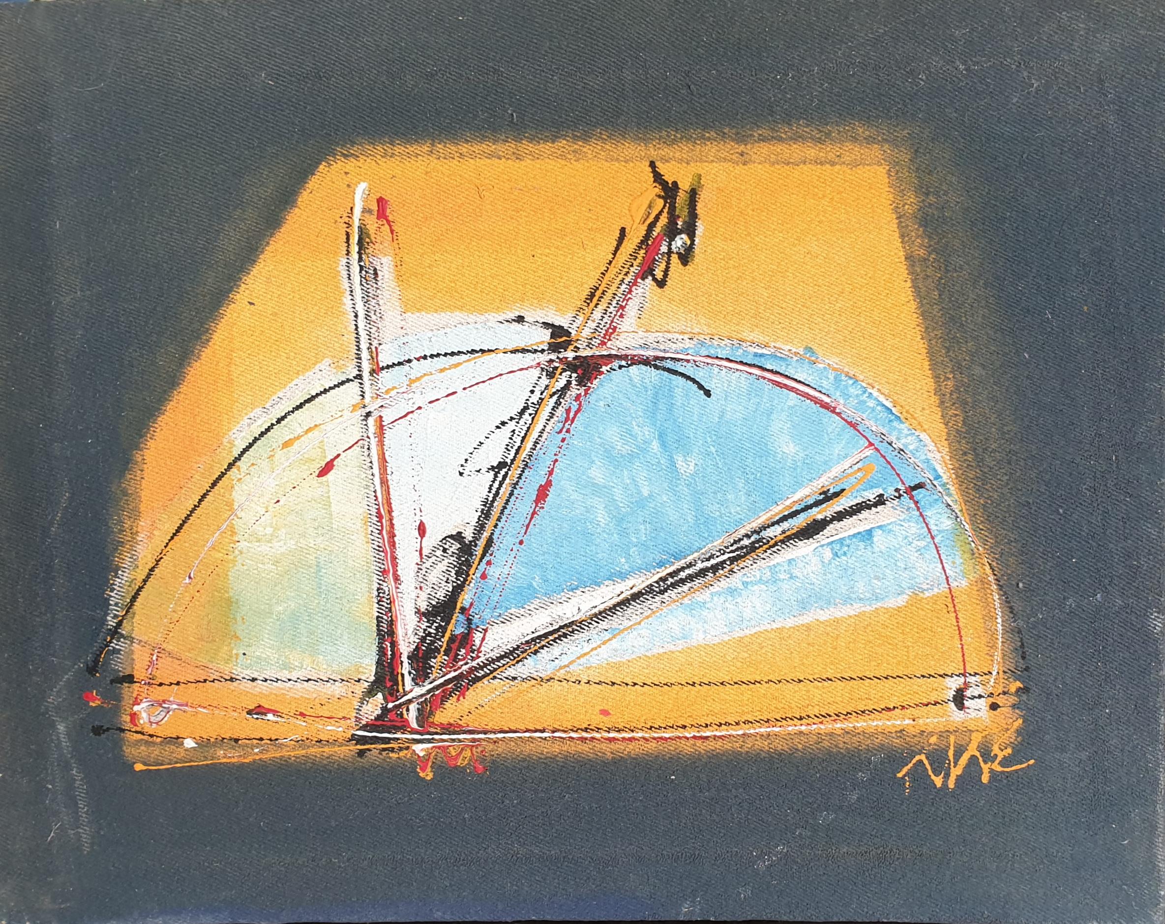 Abstract Painting Amadou Kré M'Baye  - Acrylique sur toile expressionniste abstraite.