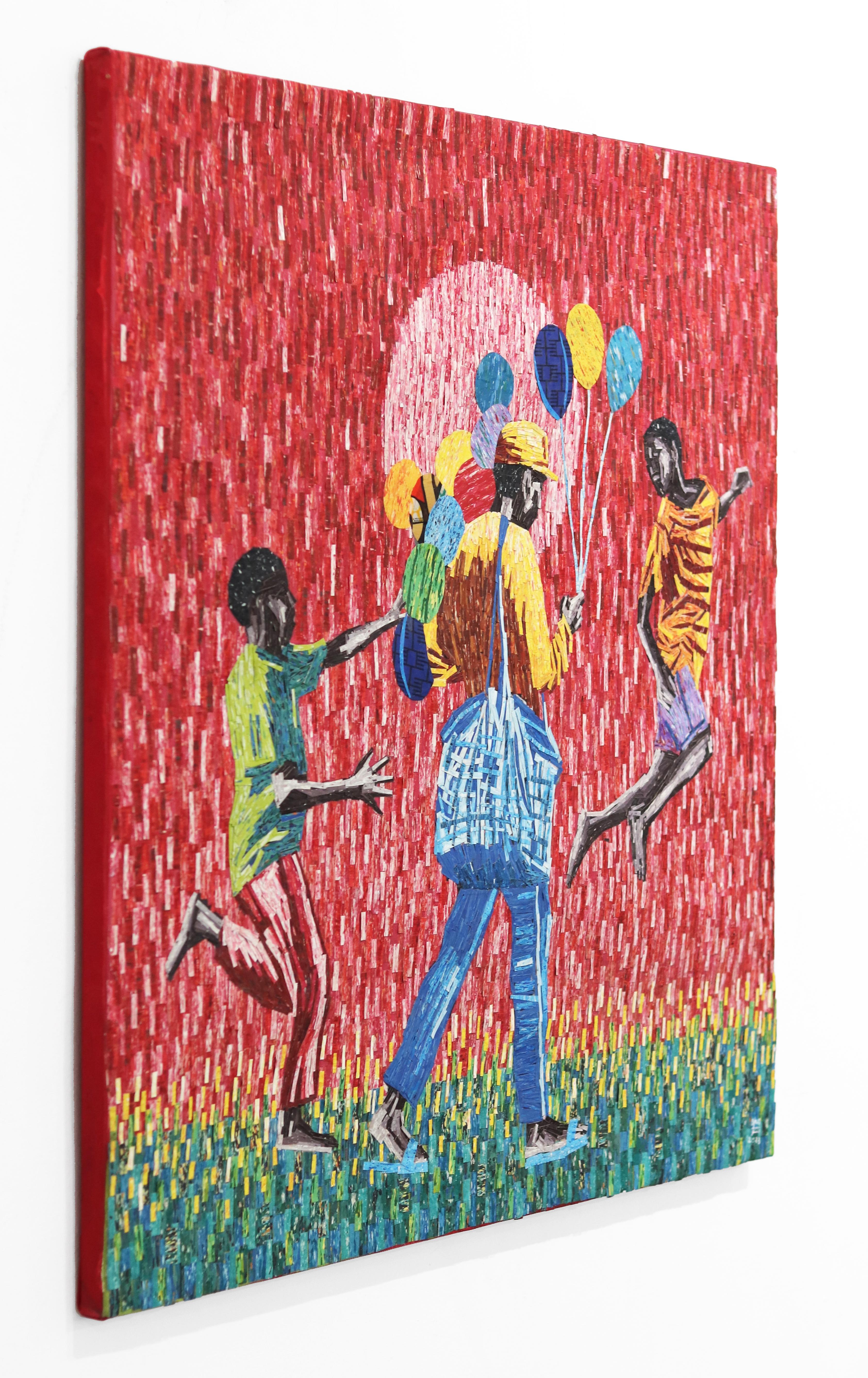 Dynamic and abstracted artworks come to life through the hands of Amadou Opa Bathily, an artist deeply connected to movement. Born in Bamako in 1987, his journey into the world of art began in the lively setting of an art recycling workshop.