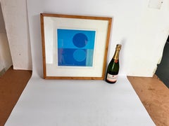 Impresión Amaina  "Luna de medianoche", color azul firmado y titulado Color azul EE.UU.