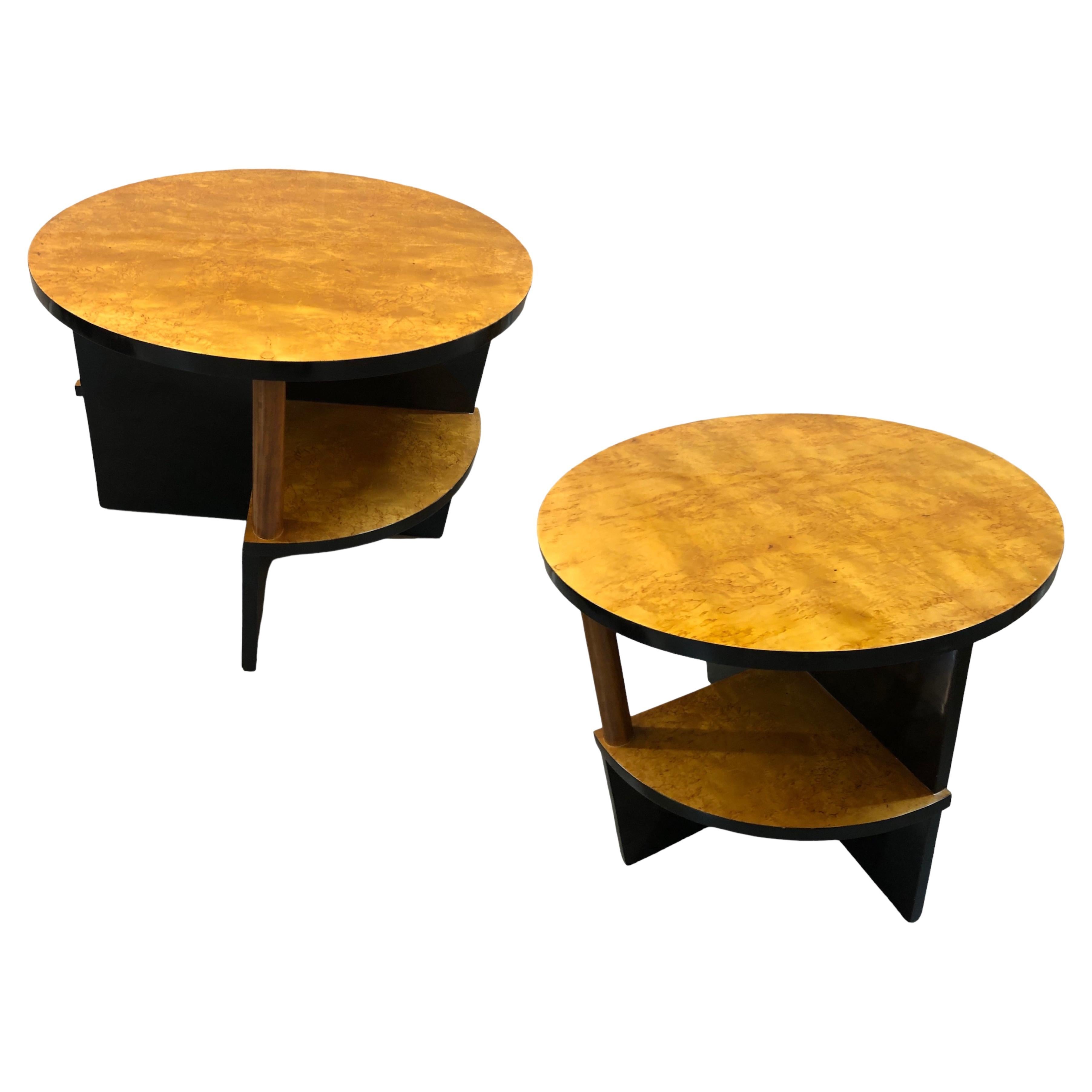 Amaizing Art Déco, 2 tables en bois, France, 1930
