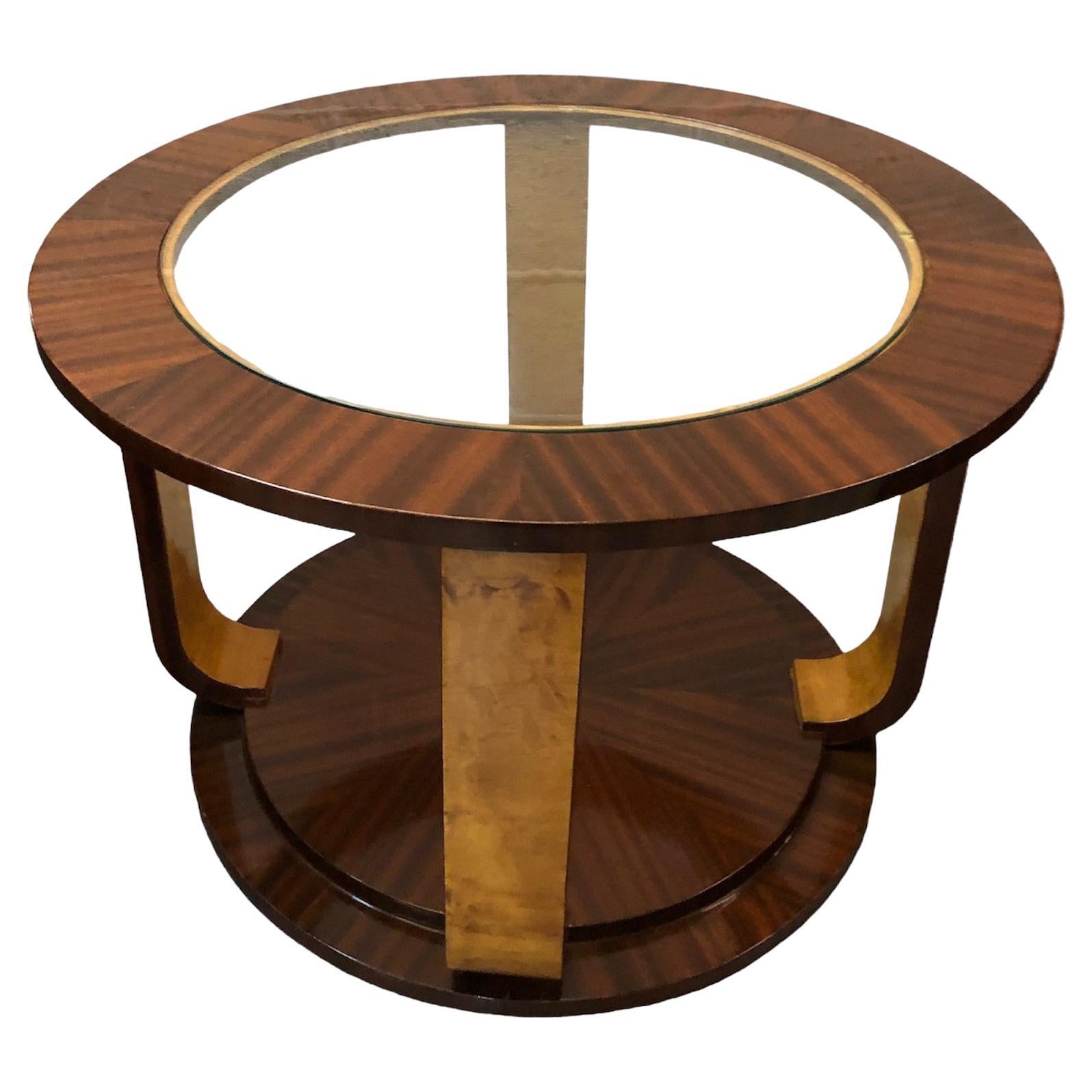 Amaizing Art Deco, Table in Wood and Glass, France, 1930 For Sale