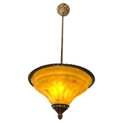 Amaizing Chandelier in Alabaster and silver plated bronze, Art Deco Style, 1920