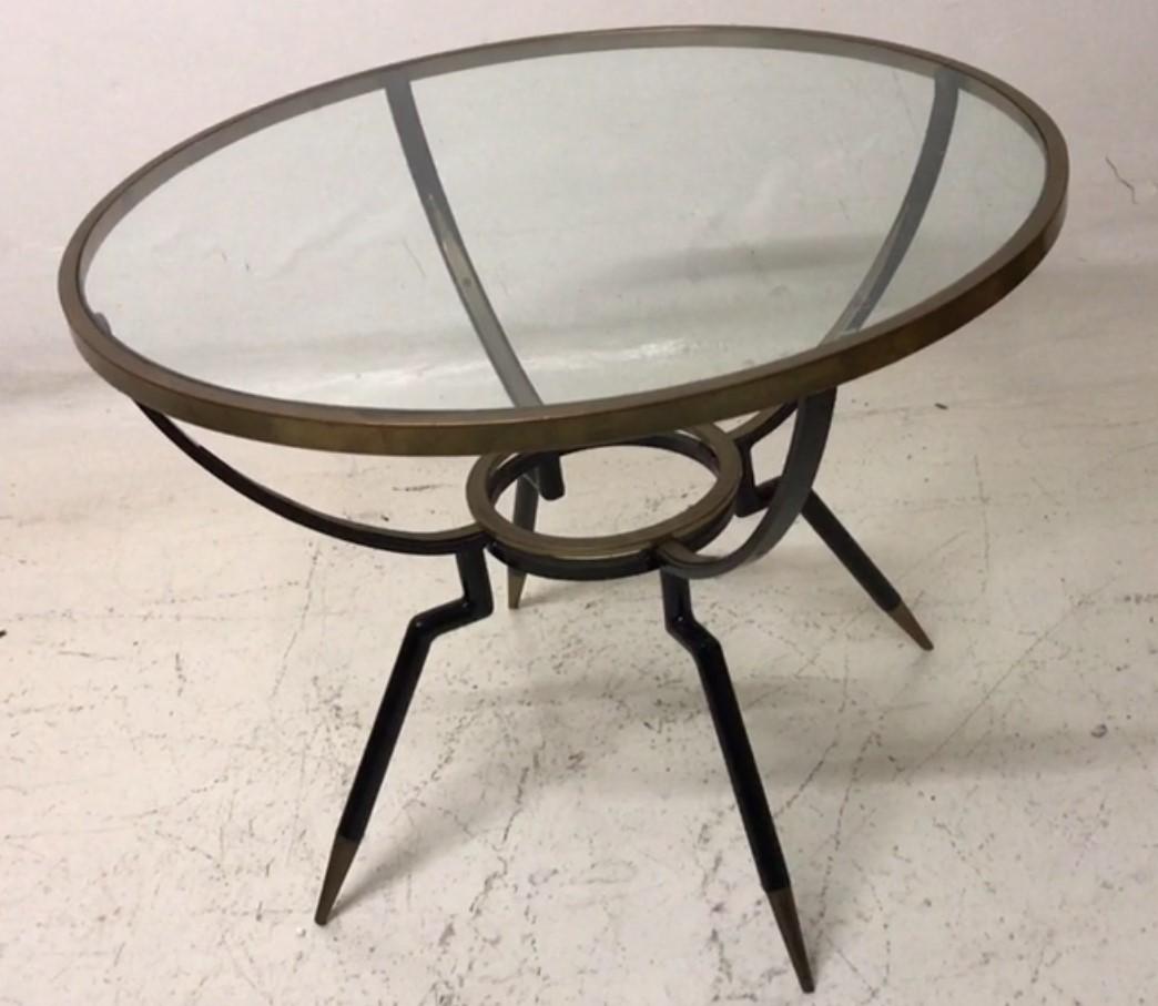 Amaizing Italian Table 1960 in Glass, Bronze and Iron In Good Condition For Sale In Ciudad Autónoma Buenos Aires, C