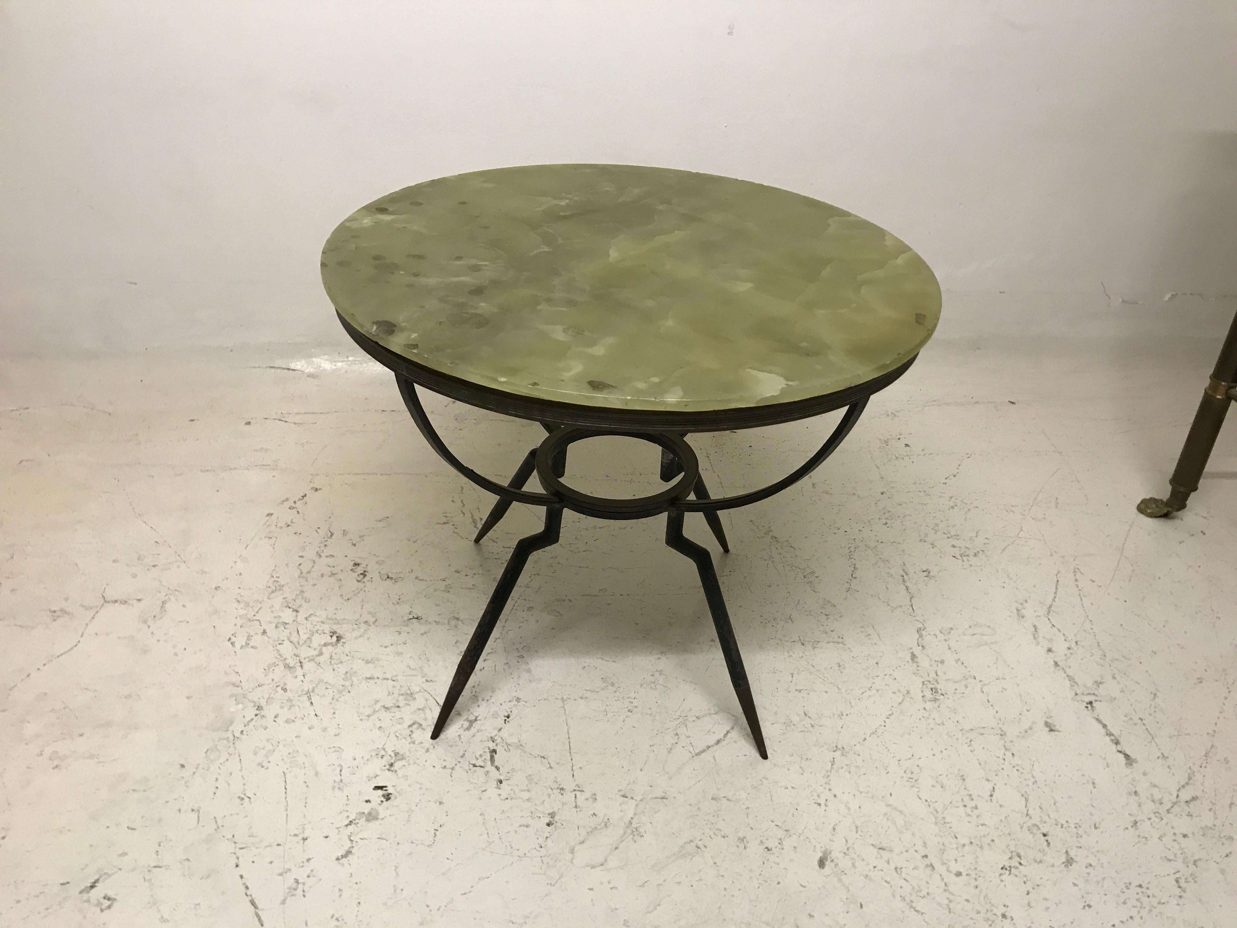Mid-20th Century Amaizing Italian Table 1960 in Marble and Iron For Sale