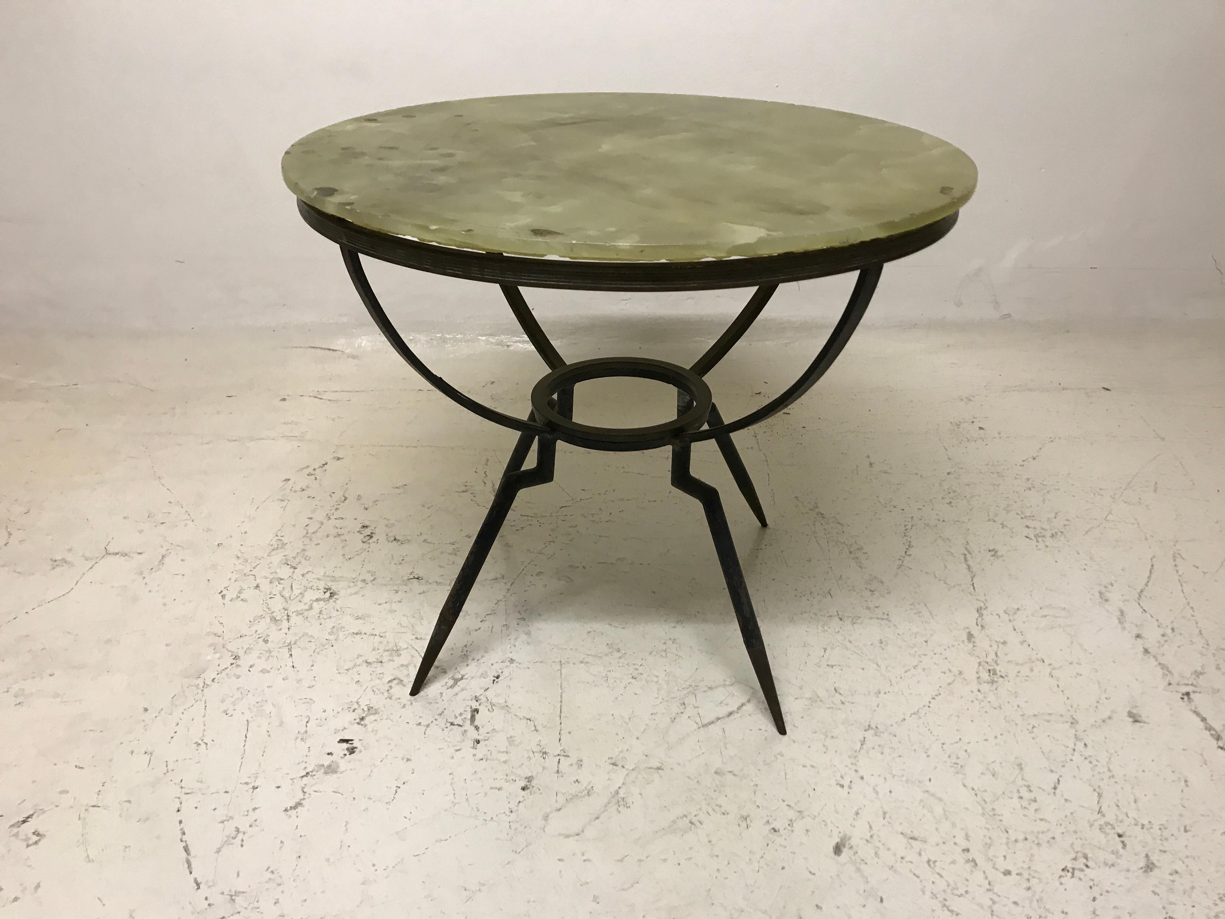 Fer Table italienne Amaizing 1960 en marbre et fer en vente