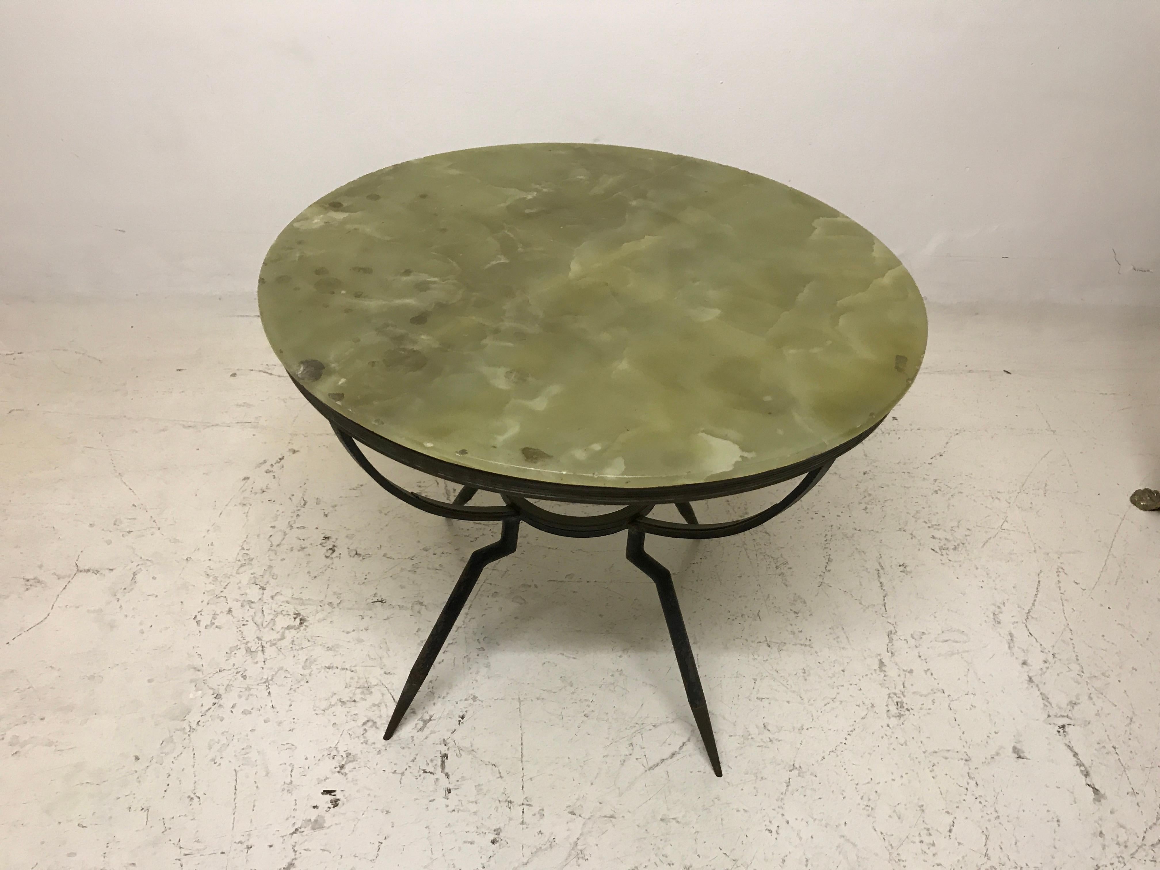 Amaizing Italian Table 1960 in Marble and Iron For Sale 2