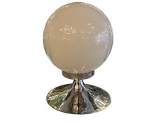 Amaizing Pair of Art Deco Table Lamps in opaline and chrome, German, 1930