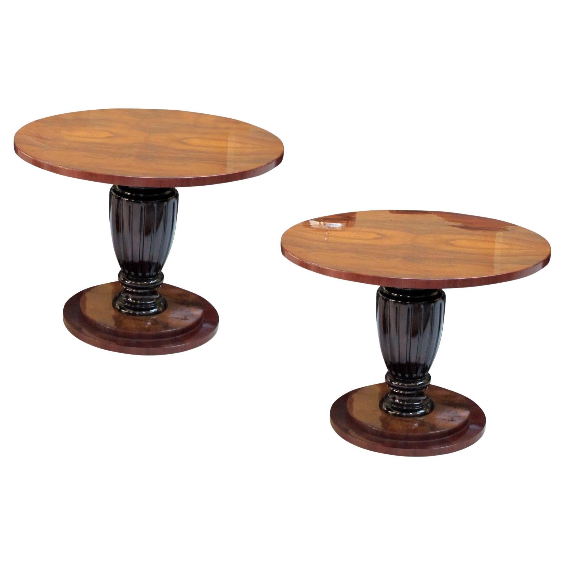 Amaizing Pair of Tables in wood, Art Deco, France, 1930