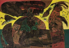 "Follaje" Cuadro abstracto 47" x 59" pulgadas por Amal Nasr