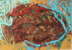 "Pisces" Painting 24" x 31" inch by Amal Nasr