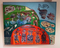 "Révélation" Peinture abstraite 39" x 47" pouces par Amal Nasr