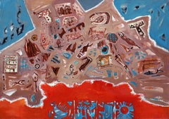 "Sediment" Abstraktes Gemälde 27,5" x 39" Zoll von Amal Nasr