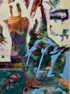 Peinture abstraite «pirits » de 39" x 28" pouces par Amal Nasr