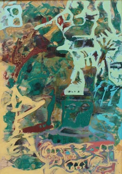 "Spirits" Abstract Painting 39" x 28" inch by Amal Nasr