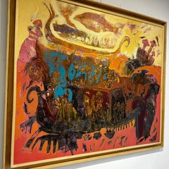 ""Vessel"" Peinture 39"" x 47" pouces par Amal Nasr