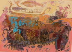 ""Vessel"" Gemälde 39"" x 47"" Zoll von Amal Nasr