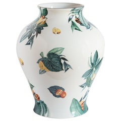 Amalfi, Contemporary Porcelain Vase with Decorative Design by Vito Nesta