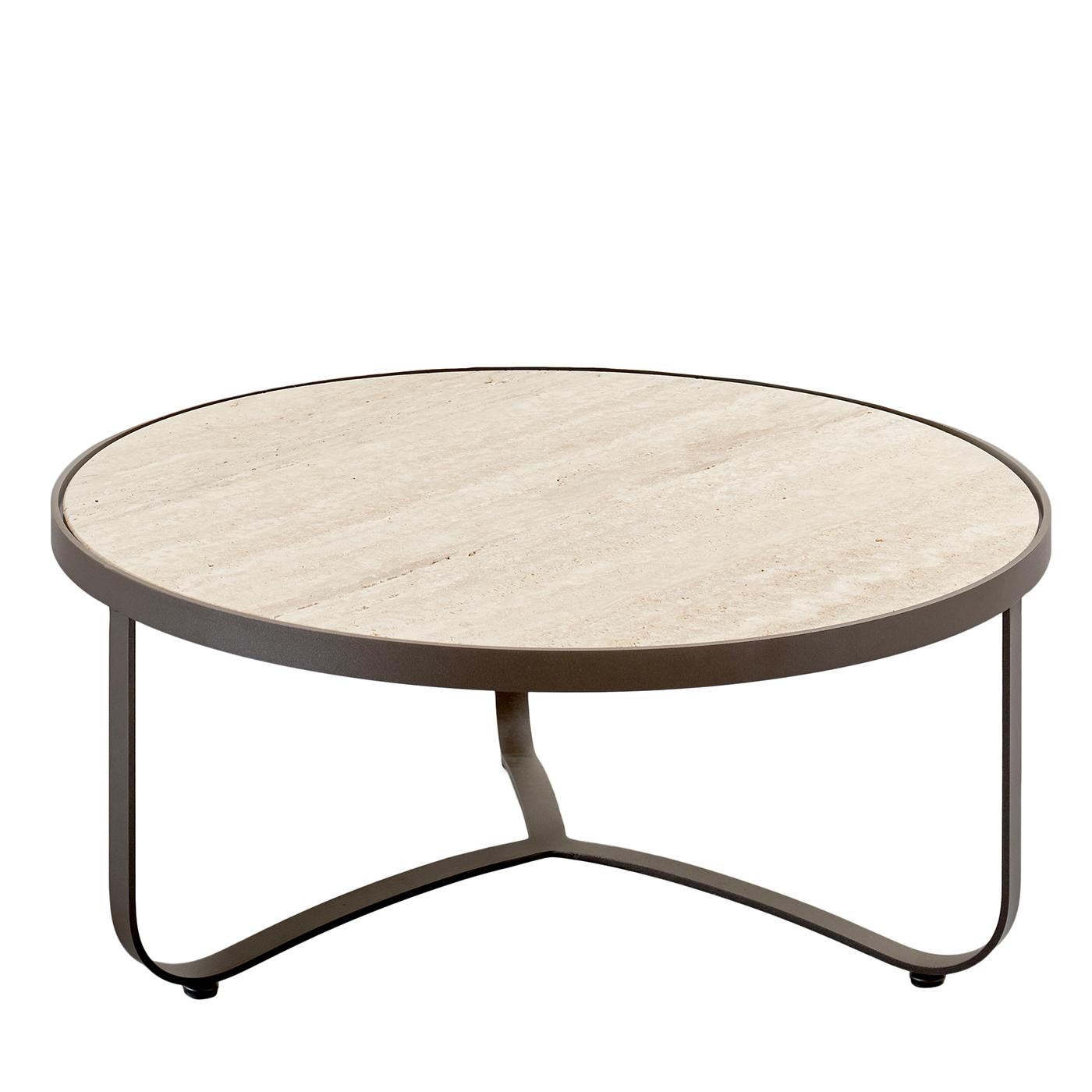Italiano Tavolino rotondo da esterno Amalfi Gray di Studio 63 in acciaio inox in vendita