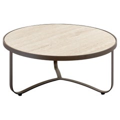 Table basse d'extérieur ronde Amalfi Gray de Studio 63 en acier inoxydable