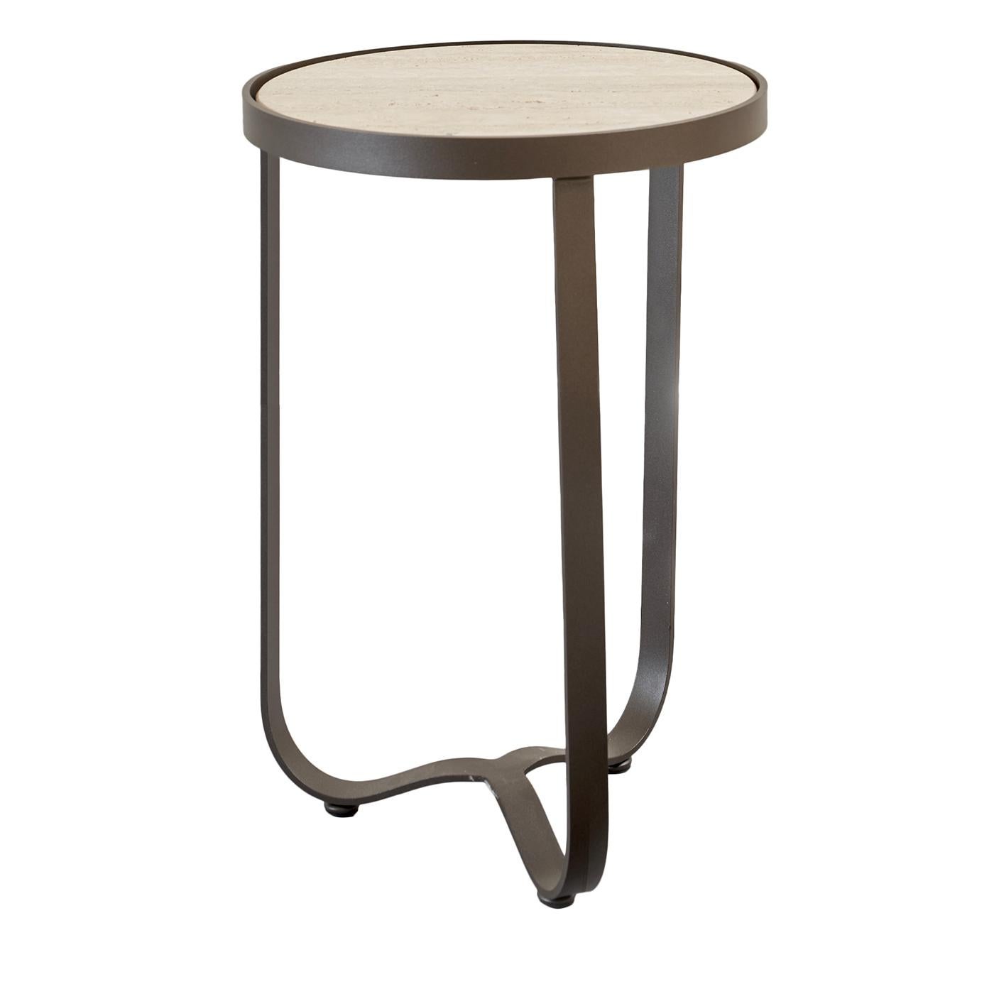 Amalfi Gray Runder Beistelltisch für draußen von Studio 63 aus Edelstahl (Stahl) im Angebot