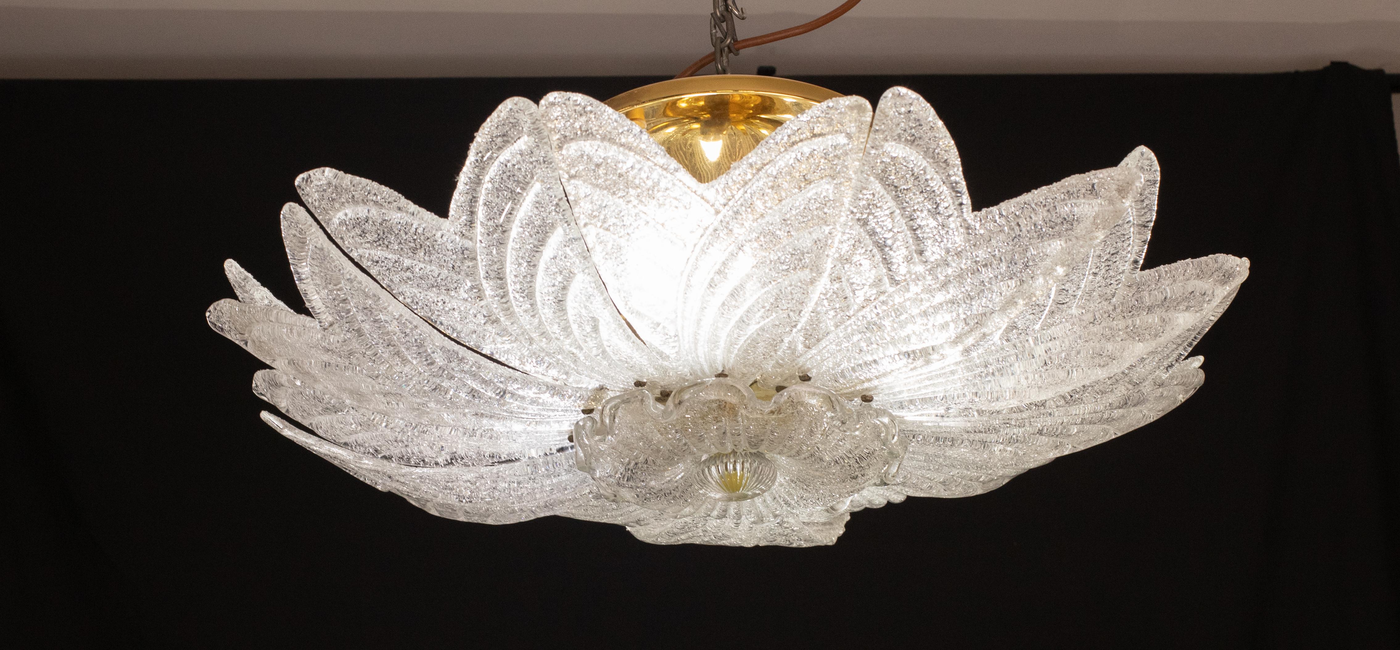 Europeo Amalfi, plafoniera o lampadario in vetro di Murano, anni '70 in vendita