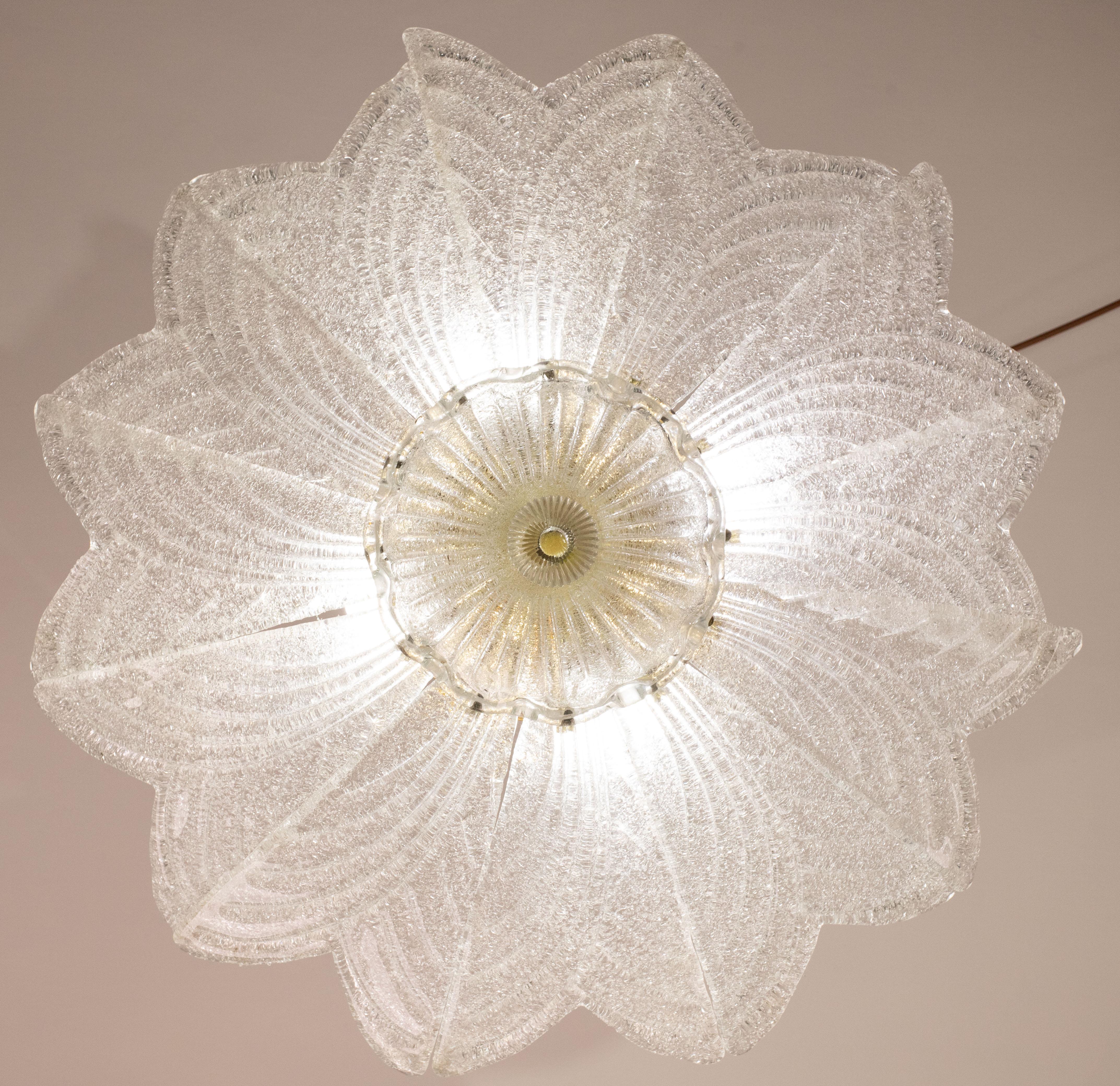 Amalfi, plafoniera o lampadario in vetro di Murano, anni '70 in vendita 1