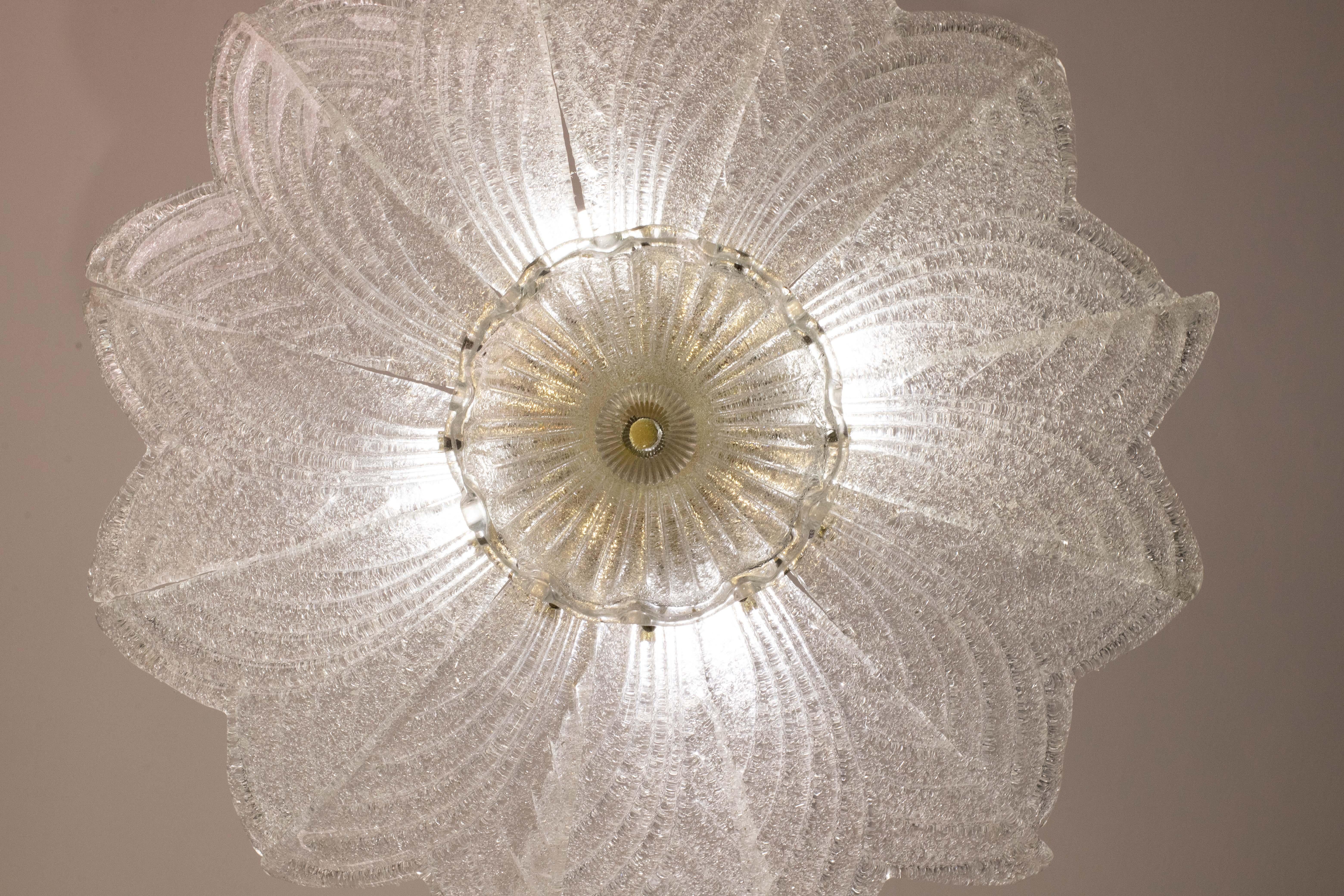 Amalfi, plafoniera o lampadario in vetro di Murano, anni '70 in vendita 2