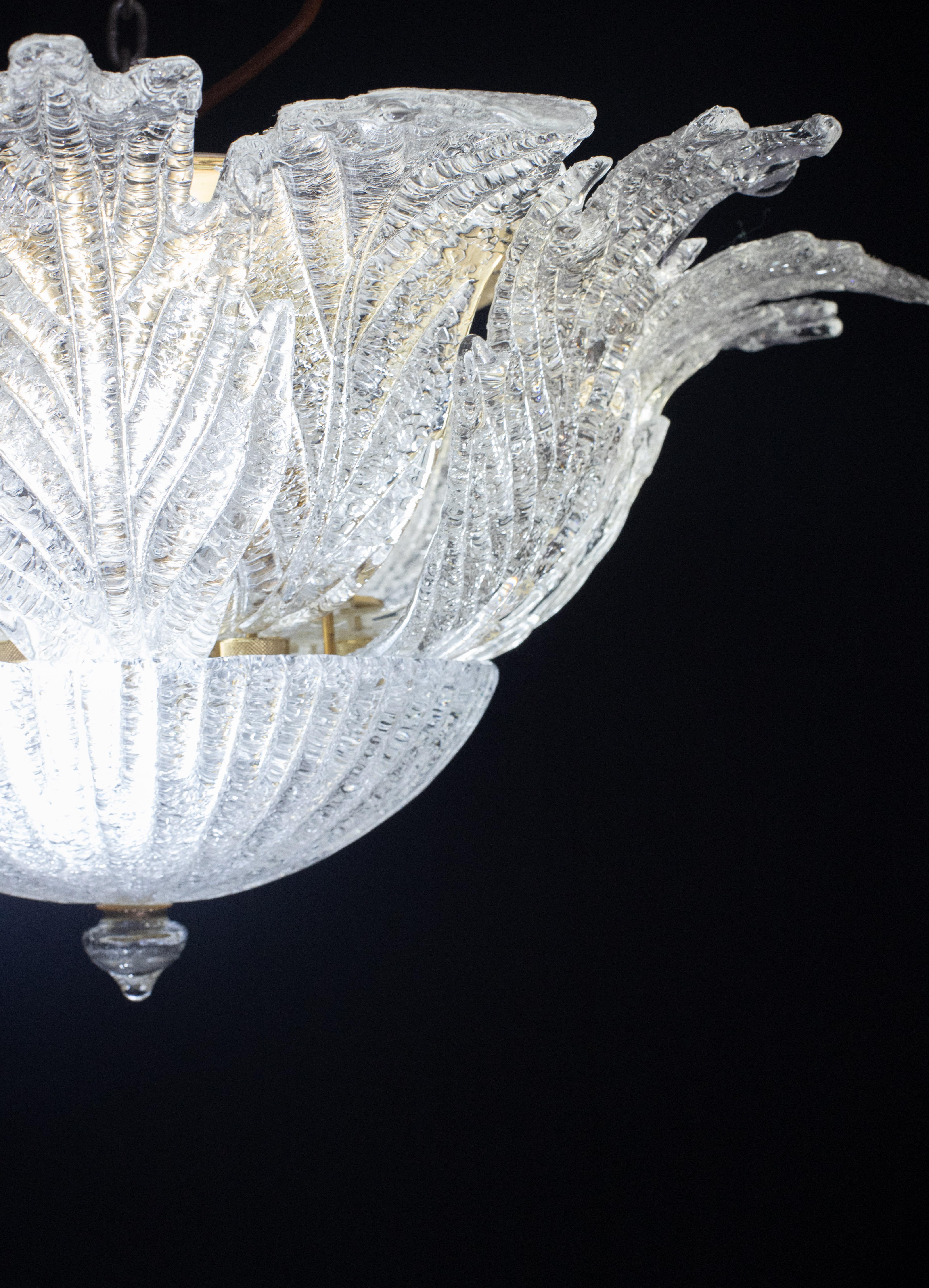 Late 20th Century Amalfi, Monumental Italian Murano Glass Ceiling Light or Chandelier, 1970s For Sale