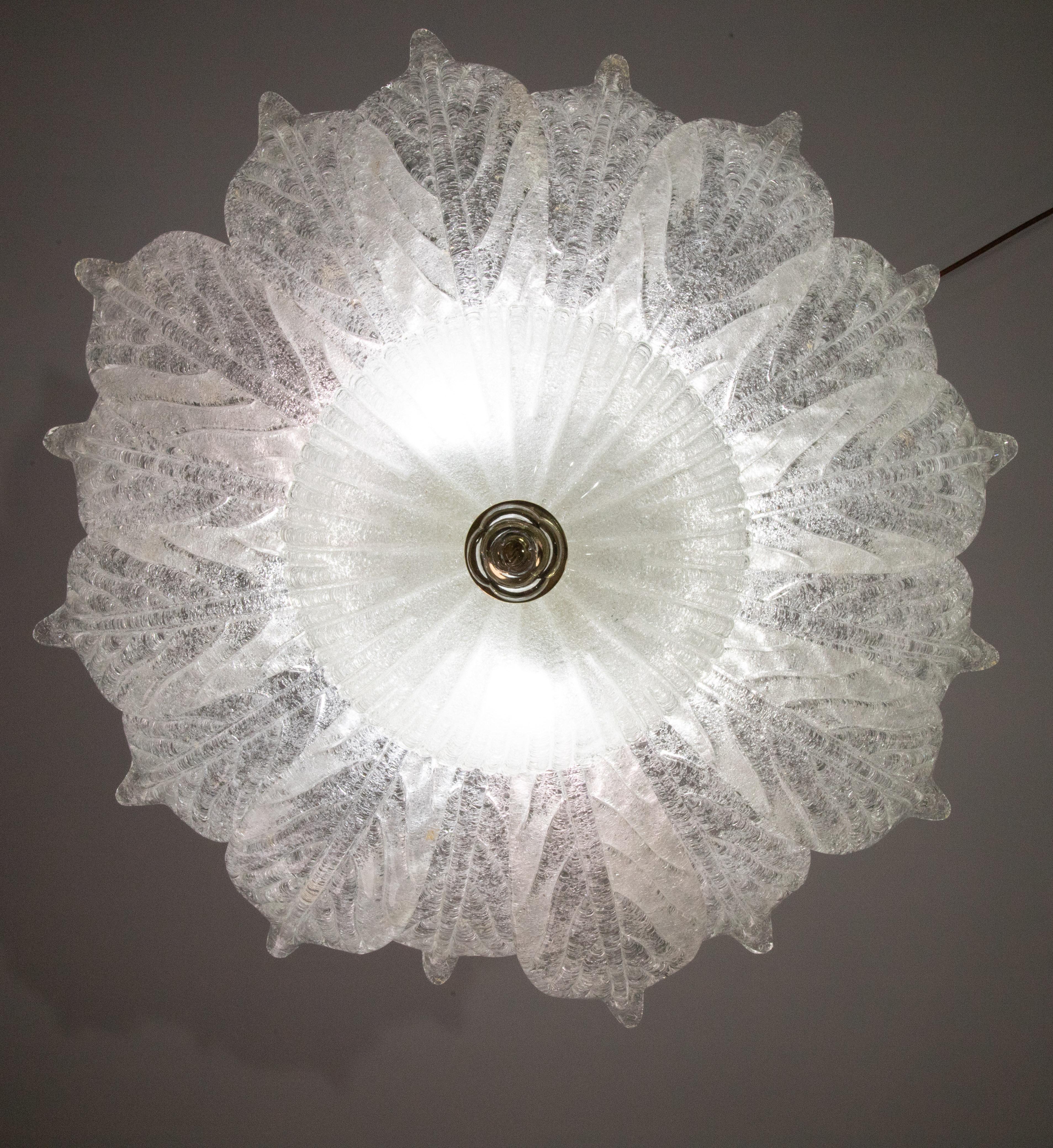 Amalfi, Monumental Italian Murano Glass Ceiling Light or Flush Mount, 1970s In Good Condition In Roma, IT