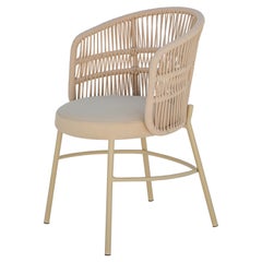 "Amalfi" Outdoor Chair in Aluminum and Nautical Rope Handmade
