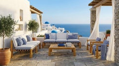 Amalfi Outdoor Sofa in Iroko Wood with Leather Cord Detailing