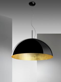 Amalfi suspension, Modern Design, Glossy Black and Gold Leaf Finishing