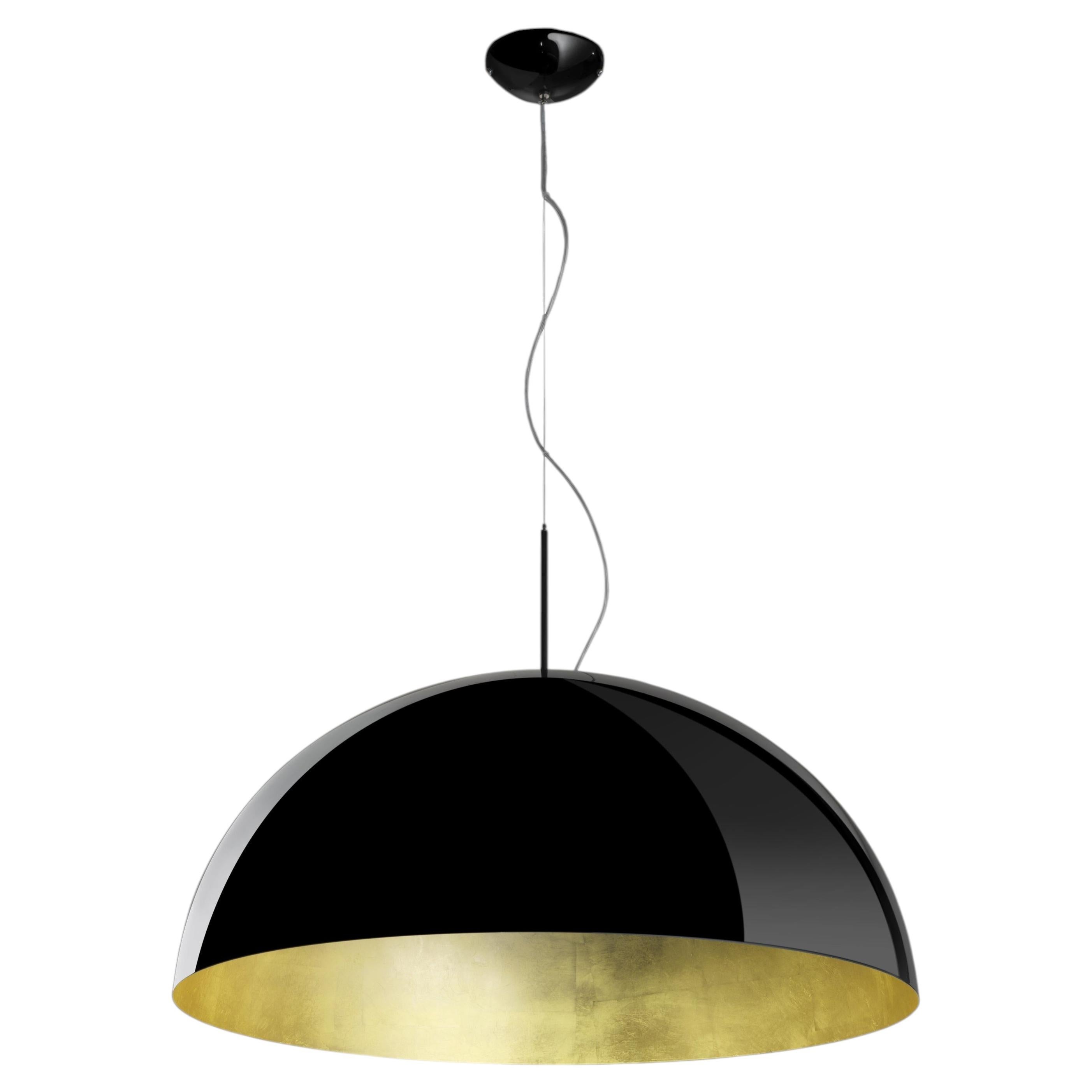 Amalfi suspension, Modern Design, Glossy Black and Gold Leaf Finishing