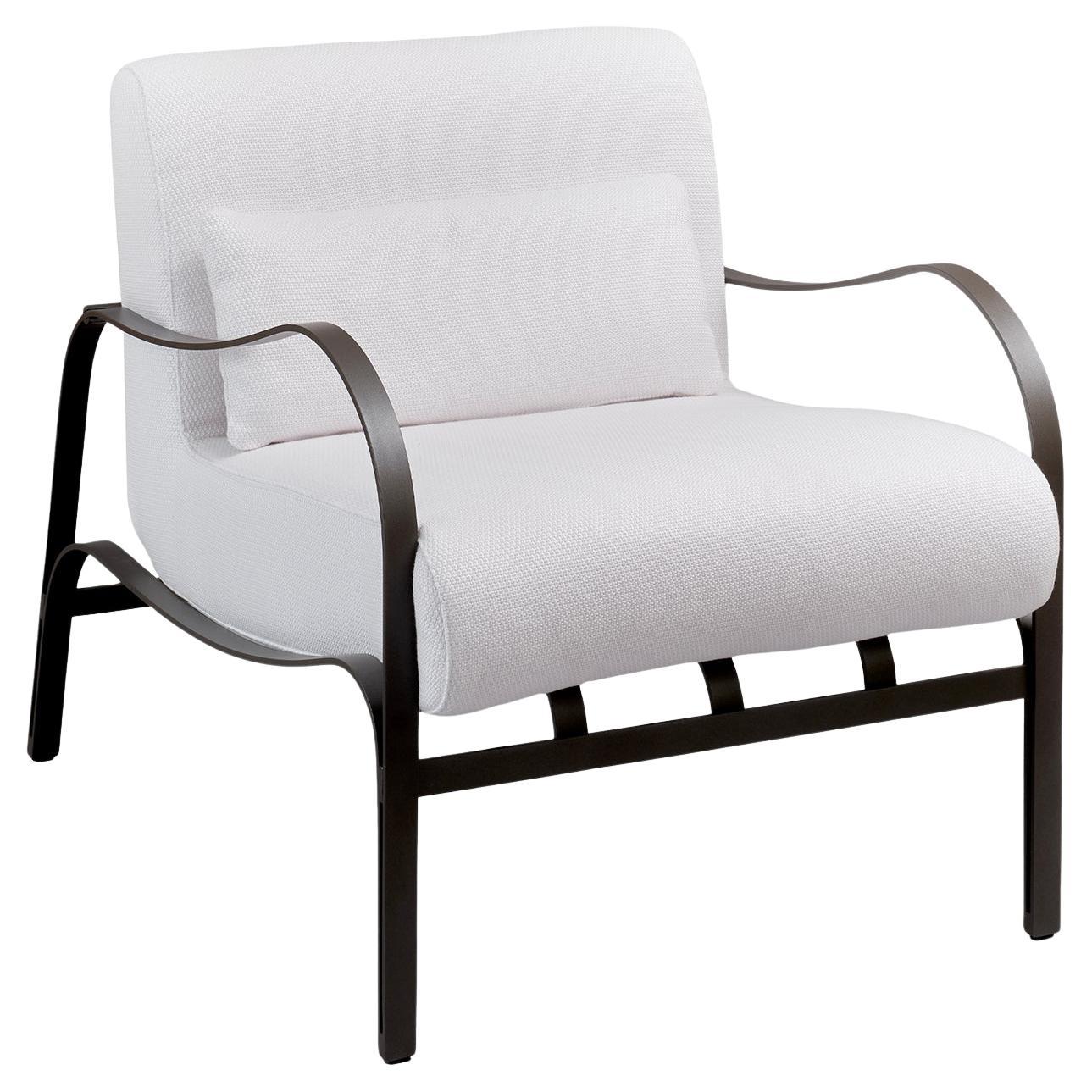 Sillón de exterior blanco y gris Amalfi de Studio 63 en acero inoxidable