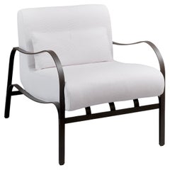 Sillón de exterior blanco y gris Amalfi de Studio 63 en acero inoxidable
