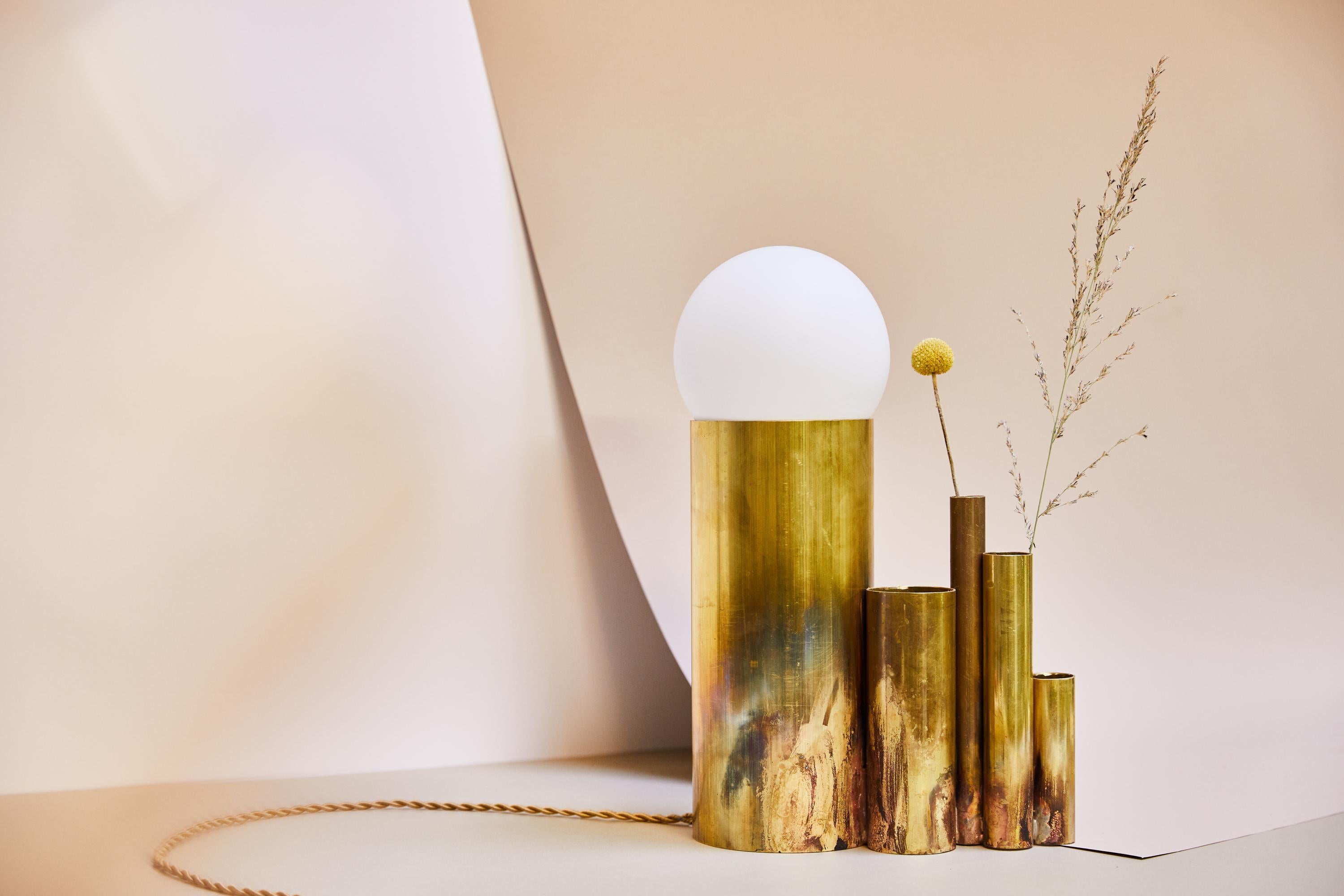 Modern Amalgam Brass Table Lamp Signed by Pia Chevalier