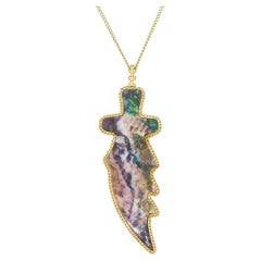 Amáli Carved Andamooka Opal Dagger Necklace