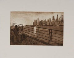 AMALIA AVIA Santa Maria 1982 Spanish signed original engraving artprint New York